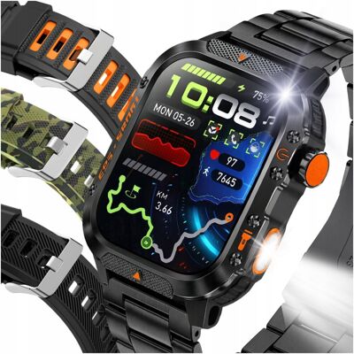 Smartwatch Męski Sportowy Angelo Watches Maverick 2025 GPS Rozmowy PL IP68 Latarka Zestaw 4 Paski Bransoleta Smartwatch Męski Sportowy Angelo Watches Maverick 2025 GPS Rozmowy PL IP68 Latarka Zestaw 4 Paski Bransoleta