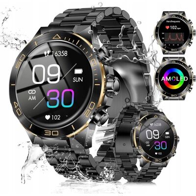 Inny producent Smartwatch męski wojskowy z metalowym paskiem, zegarek fitness 1,43' AMOLED Inny producent Smartwatch męski wojskowy z metalowym paskiem, zegarek fitness 1,43' AMOLED