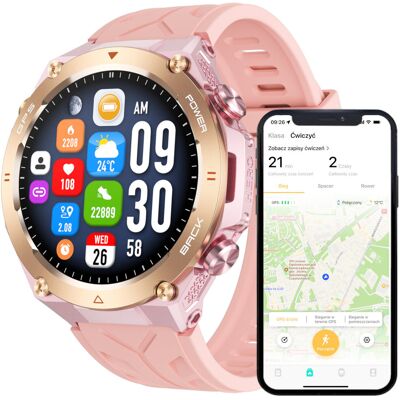 Wenom Smartwatch Męski Zegarek Funkcja Gps Rozmowy Ciśnienie 650Mah Smart Watch Android Iphone Ios 12 13 14 15 Pro Max Różowy Wenom Smartwatch Męski Zegarek Funkcja Gps Rozmowy Ciśnienie 650Mah Smart Watch Android Iphone Ios 12 13 14 15 Pro Max Różowy