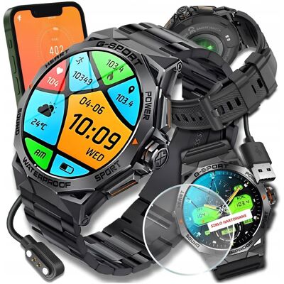 ZeeTech Smartwatch Męski Zegarek Rozmowy Pl Menu Tętno Puls Sen Smart Watch + Szkło ZeeTech Smartwatch Męski Zegarek Rozmowy Pl Menu Tętno Puls Sen Smart Watch + Szkło