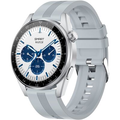 Smartwatch Rubicon RNCE78 Srebrny szary silikon i czarna skóra Smartwatch Rubicon RNCE78 Srebrny szary silikon i czarna skóra