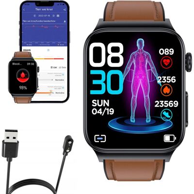 Smartwatch Watchmark Cardio One Brązowy EKG Ciśnieniomierz Pomiar glukozy Tętno Smartwatch Watchmark Cardio One Brązowy EKG Ciśnieniomierz Pomiar glukozy Tętno