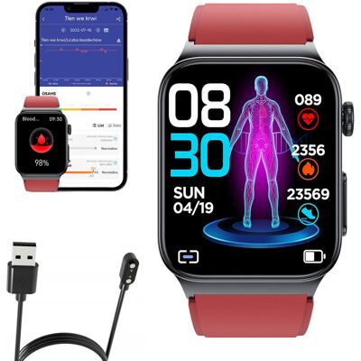 WATCHMARK - Cardio One - Czerwony - Metal - Smartwatch WATCHMARK - Cardio One - Czerwony - Metal - Smartwatch