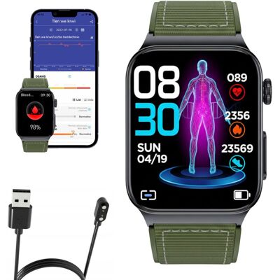 Smartwatch Watchmark Cardio One Zielony EKG Ciśnieniomierz Pomiar glukozy Tętno Smartwatch Watchmark Cardio One Zielony EKG Ciśnieniomierz Pomiar glukozy Tętno