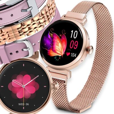Smartwatch zegarek damski Dla Kobiety menu PL Połączenia 4paski JG Smart Smartwatch zegarek damski Dla Kobiety menu PL Połączenia 4paski JG Smart