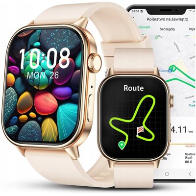 Smartwatch Zegarek Damski GPS Wodoodporny Rozmowy Sport Tętno Polskie Menu Smartwatch Zegarek Damski GPS Wodoodporny Rozmowy Sport Tętno Polskie Menu