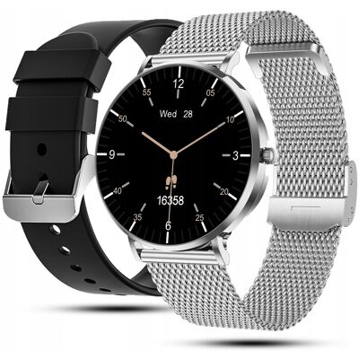 Smartwatch zegarek damski menu PL rozmowy Ciśnienie Srebrny JG Smart Smartwatch zegarek damski menu PL rozmowy Ciśnienie Srebrny JG Smart
