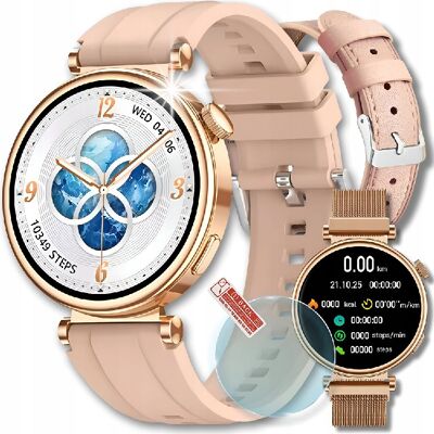 ZeeTech Smartwatch Zegarek Damski Rozmowy Pomiar Cukru Pl Menu Sport 3 Paski + Szkło ZeeTech Smartwatch Zegarek Damski Rozmowy Pomiar Cukru Pl Menu Sport 3 Paski + Szkło