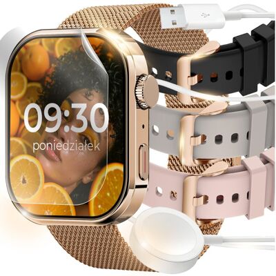 Inny producent SMARTWATCH ZEGAREK DAMSKI ROZMOWY SPORT ZDROWIE ZLOTY CUKIER POWIADOMIENIA Inny producent SMARTWATCH ZEGAREK DAMSKI ROZMOWY SPORT ZDROWIE ZLOTY CUKIER POWIADOMIENIA