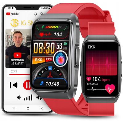 JG Smart Smartwatch Zegarek - Rozmowy Menu PL Pomiar EKG Glukoza Temperatura Puls JG Smart Smartwatch Zegarek - Rozmowy Menu PL Pomiar EKG Glukoza Temperatura Puls