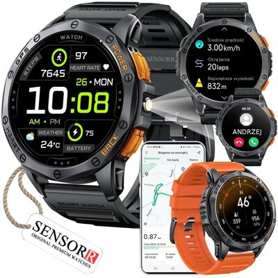 ZEGAREK MĘSKI SMARTWATCH Z GPS WODOODPORNY SPORT ROZMOWY KOMPAS LATARKA POLSKIE MENU SENSORR ZEGAREK MĘSKI SMARTWATCH Z GPS WODOODPORNY SPORT ROZMOWY KOMPAS LATARKA POLSKIE MENU SENSORR