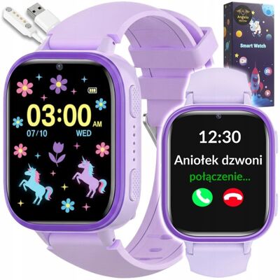 Zegarek Smartwatch A26 Dla Dzieci Angelo Watches Fioletowy Karta SIM Gry Nauka Bajki Rozmowy BT Aparat Zegarek Smartwatch A26 Dla Dzieci Angelo Watches Fioletowy Karta SIM Gry Nauka Bajki Rozmowy BT Aparat