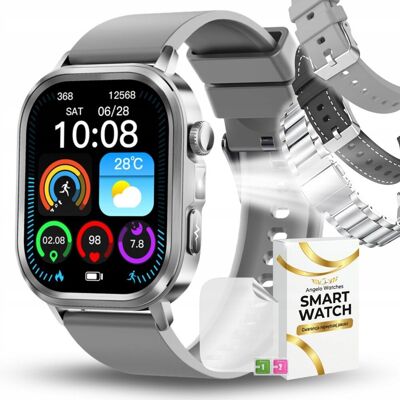 Zegarek Smartwatch AT573 Męski Angelo Watches Kardiowatch Ciśnienie EKG Rozmowy BT AMOLED Zestaw 3 Paski Zegarek Smartwatch AT573 Męski Angelo Watches Kardiowatch Ciśnienie EKG Rozmowy BT AMOLED Zestaw 3 Paski