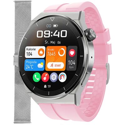 Zegarek Smartwatch Damski Enter SAT.111.5319.1411-SET różowy pasek bransoleta Zegarek Smartwatch Damski Enter SAT.111.5319.1411-SET różowy pasek bransoleta