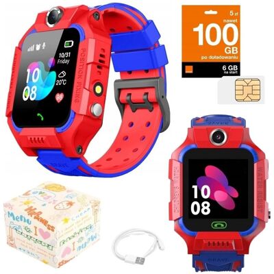 ZeeTech Zegarek Smartwatch dla dzieci, Q19, Lokalizator, LBS, Karta SIM, Czerwony ZeeTech Zegarek Smartwatch dla dzieci, Q19, Lokalizator, LBS, Karta SIM, Czerwony
