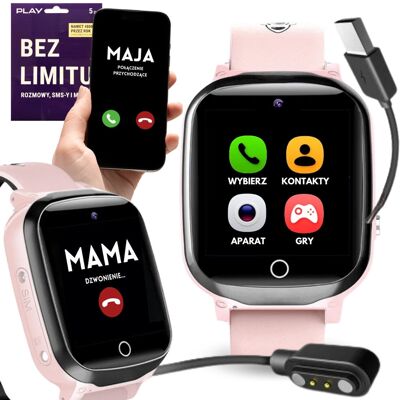 VESS ZEGAREK SMARTWATCH DLA DZIECI RÓŻOWY POŁĄCZENIA ROZMOWY NA KARTĘ SIM POLSKIE MENU VESS ZEGAREK SMARTWATCH DLA DZIECI RÓŻOWY POŁĄCZENIA ROZMOWY NA KARTĘ SIM POLSKIE MENU