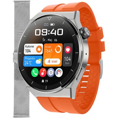 Zegarek Smartwatch Enter SAT.111.538.1411-SET pomarańczowy pasek bransoleta Zegarek Smartwatch Enter SAT.111.538.1411-SET pomarańczowy pasek bransoleta