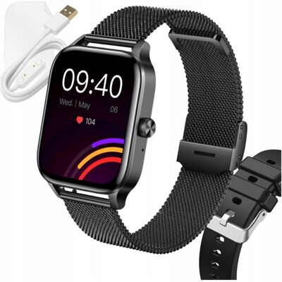 Angelo Watches Zegarek Smartwatch I126 Damski Angelo Bella Czarny – Rozmowy BT, Menu PL, Zdrowie Kobiet + 3 Paski Angelo Watches Zegarek Smartwatch I126 Damski Angelo Bella Czarny – Rozmowy BT, Menu PL, Zdrowie Kobiet + 3 Paski
