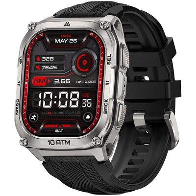 Zegarek smartwatch militarny Kospet Tank M4 srebrny odporny Zegarek smartwatch militarny Kospet Tank M4 srebrny odporny