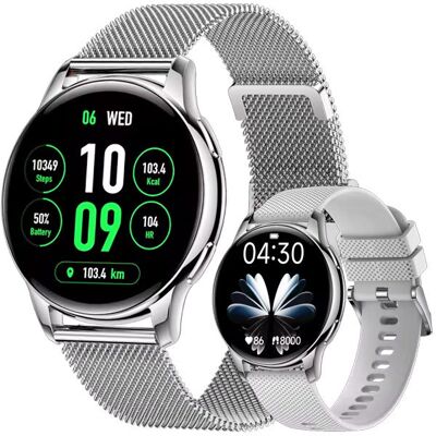 Zegarek SMARTWATCH Rubicon RNCF30 silver bransoleta + pasek - Z ROZMOWAMI 300mAh krokomierz puls Zegarek SMARTWATCH Rubicon RNCF30 silver bransoleta + pasek - Z ROZMOWAMI 300mAh krokomierz puls