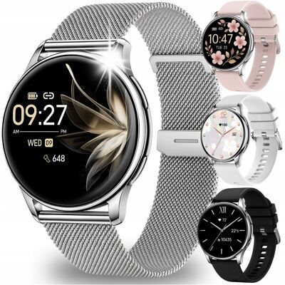 Zegarek Smartwatch York Damski Angelo Watches® AMOLED 1,32' Rozmowy Ciśnienie Sen IP68 Zestaw 4 Paski + Szkło Zegarek Smartwatch York Damski Angelo Watches® AMOLED 1,32' Rozmowy Ciśnienie Sen IP68 Zestaw 4 Paski + Szkło