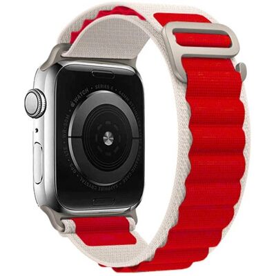 producent niezdefiniowany Pasek Do Apple Watch Ultra Czerwony / Biały - Oddychający I Uniwersalny producent niezdefiniowany Pasek Do Apple Watch Ultra Czerwony / Biały - Oddychający I Uniwersalny