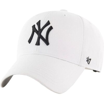 47 Brand MLB New York Yankees Cap BB-RAC17CTP-WH, Kobieta/Mężczyzna, Czapka z daszkiem, Biały 47 Brand MLB New York Yankees Cap BB-RAC17CTP-WH, Kobieta/Mężczyzna, Czapka z daszkiem, Biały