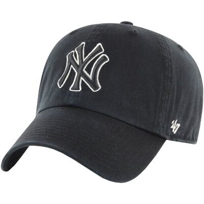 47 Brand New York Yankees MLB Clean Up Cap B-NLRGW17GWS-BKA, Kobieta/Mężczyzna, Czapka z daszkiem, Czarny 47 Brand New York Yankees MLB Clean Up Cap B-NLRGW17GWS-BKA, Kobieta/Mężczyzna, Czapka z daszkiem, Czarny