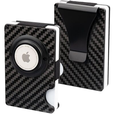 Koruma Aluminiowe etui na karty z miejscem na AirTag od Apple (czarny, karbon) Koruma Aluminiowe etui na karty z miejscem na AirTag od Apple (czarny, karbon)