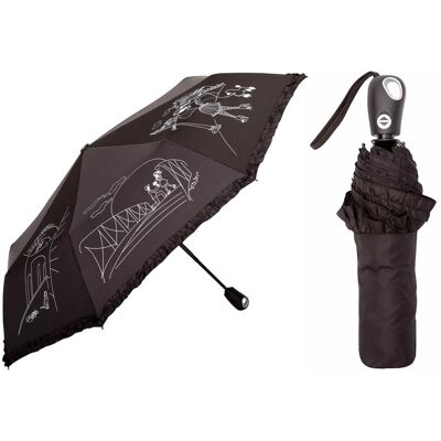 Automatyczna parasolka damska Carbon Steel z falbanką polskiej marki Parasol Automatyczna parasolka damska Carbon Steel z falbanką polskiej marki Parasol
