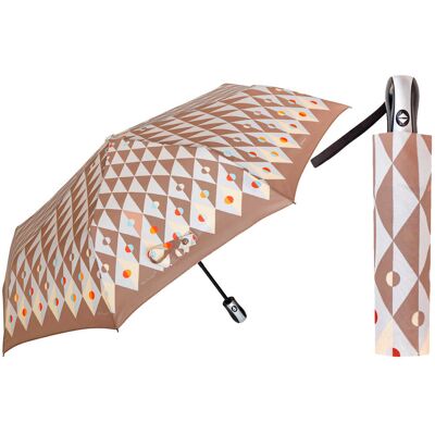 Automatyczna parasolka damska marki Parasol, beżawe romby Automatyczna parasolka damska marki Parasol, beżawe romby