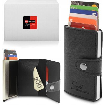 Automatyczne ETUI na Karty Ochrona RFID Portfel Wysuwany Pako Jeans CZARNY Automatyczne ETUI na Karty Ochrona RFID Portfel Wysuwany Pako Jeans CZARNY