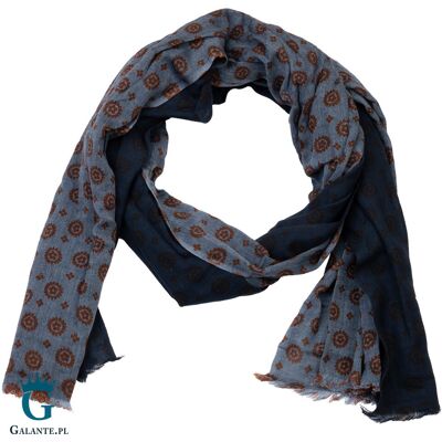 Inny producent Bawełniany szal męski L6301003 Inny producent Bawełniany szal męski L6301003