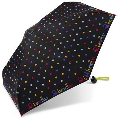 Benetton Happy Rain 59003 ULTRA MINI parasolka czarna w groszki Benetton Happy Rain 59003 ULTRA MINI parasolka czarna w groszki