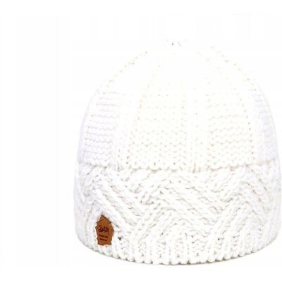Carla Biała Czapka Damska Ciepła Zimowa Komfortowa Na Zimę Handmade Carla Biała Czapka Damska Ciepła Zimowa Komfortowa Na Zimę Handmade