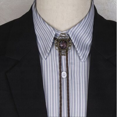 Inny producent BOLO KRAWAT Kowbojski Western TEXAS rzemyk retro KAMIEŃ kryształ fioletowy Inny producent BOLO KRAWAT Kowbojski Western TEXAS rzemyk retro KAMIEŃ kryształ fioletowy