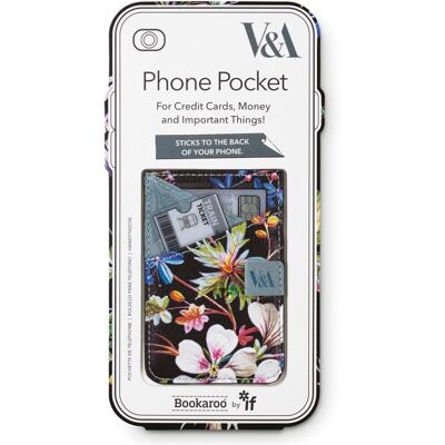 if V&a Bookaroo Phone Pocket Kilburn Black Floral - Kieszeń na telefon if V&a Bookaroo Phone Pocket Kilburn Black Floral - Kieszeń na telefon