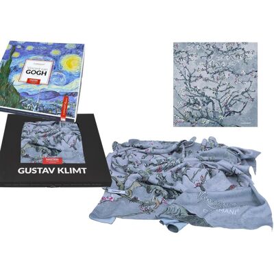 Chusta - V. van Gogh, Kwitnący Migdałowiec, srebrny (CARMANI) Chusta - V. van Gogh, Kwitnący Migdałowiec, srebrny (CARMANI)