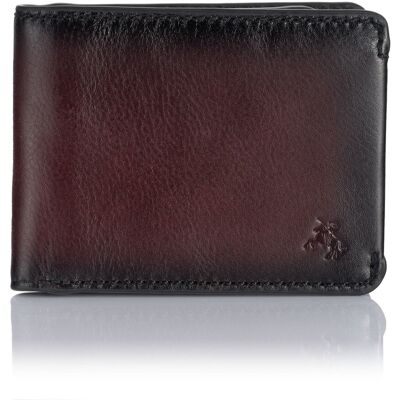 Cienki Portfel Efekt Przypalanej Skóry Visconti Mt-92 Rfid - Burgund Cienki Portfel Efekt Przypalanej Skóry Visconti Mt-92 Rfid - Burgund