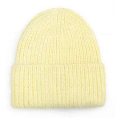 Majka Czapka Beanie Damska Wełniana Wełna Zimowa Na Zimę 60% Angora Żółta Majka Czapka Beanie Damska Wełniana Wełna Zimowa Na Zimę 60% Angora Żółta