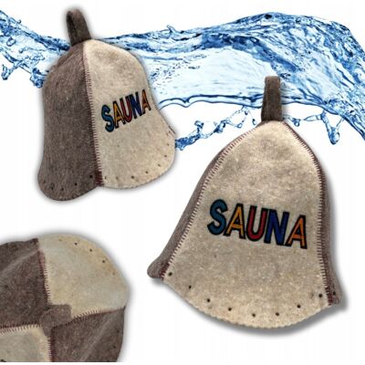 Inny producent Czapka do Sauny - (naturalna) 100 % wełna owcza w dwóch kolorach Inny producent Czapka do Sauny - (naturalna) 100 % wełna owcza w dwóch kolorach