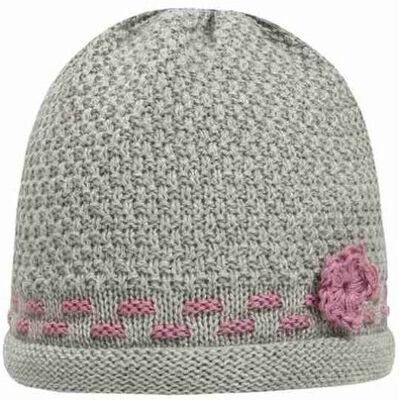 Doll Czapka dziewczęca, szara, kwiatek, Döll Doll Czapka dziewczęca, szara, kwiatek, Döll