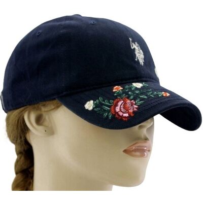 Czapka z daszkiem damska młodzieżowa U.S. Polo Assn. 54-59cm Kwiaty Haft Czapka z daszkiem damska młodzieżowa U.S. Polo Assn. 54-59cm Kwiaty Haft