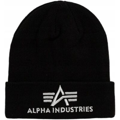 Czapka zimowa Alpha Industries 3D Beanie 168910 423 - Czarna/Srebrna Czapka zimowa Alpha Industries 3D Beanie 168910 423 - Czarna/Srebrna