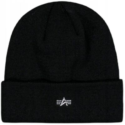 Czapka zimowa Alpha Industries Metal Logo Beanie 258904 03 - Czarna Czapka zimowa Alpha Industries Metal Logo Beanie 258904 03 - Czarna