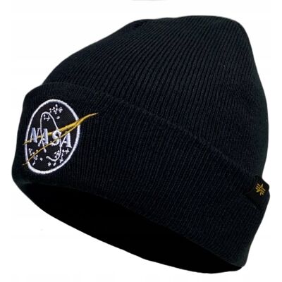 Czapka zimowa Alpha Industries Nasa Beanie 198948 03 Czarna Czapka zimowa Alpha Industries Nasa Beanie 198948 03 Czarna