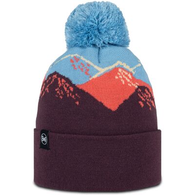 Czapka zimowa z pomponem i motywem gór Buff Knitted Beanie Tatik Burgundy Czapka zimowa z pomponem i motywem gór Buff Knitted Beanie Tatik Burgundy