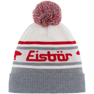 Eisbär - Chani OS Pompon Beanie - Grey/White/Red - UNI - Beanie Eisbär - Chani OS Pompon Beanie - Grey/White/Red - UNI - Beanie