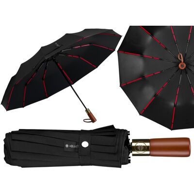 Czarny elegancki duży parasol PETERSON składana teleskopowa automatyczna parasolka unisex pokrowiec pudełko prezentowe filtr UV UPF 50+ Czarny elegancki duży parasol PETERSON składana teleskopowa automatyczna parasolka unisex pokrowiec pudełko prezentowe filtr UV UPF 50+