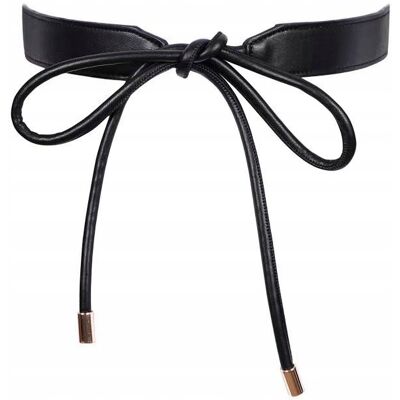 Inny producent czarny PASEK damski skórzany modny wiązany w talii elegancki dodatek pani Inny producent czarny PASEK damski skórzany modny wiązany w talii elegancki dodatek pani